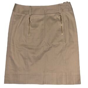 ANNE‎ KLEIN stretch tan zipper skirt 4P
